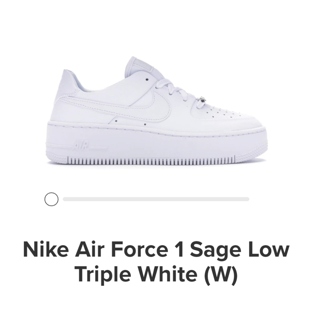 Nike Air Force 1 Sage Low Triple White Sneakers 10.5